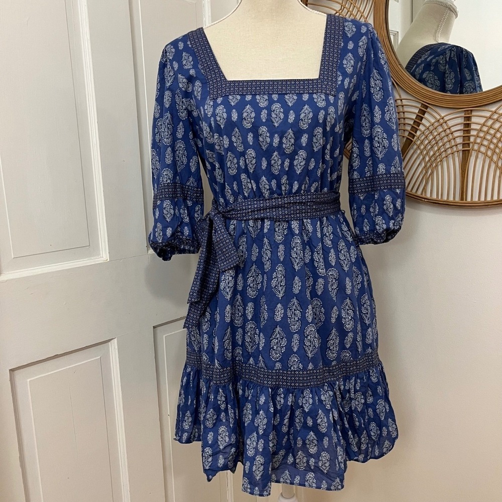 a loves a Sz M Puff Sleeve Mixed Print Cottagecore Boho Prairie‎ Dress Cotton